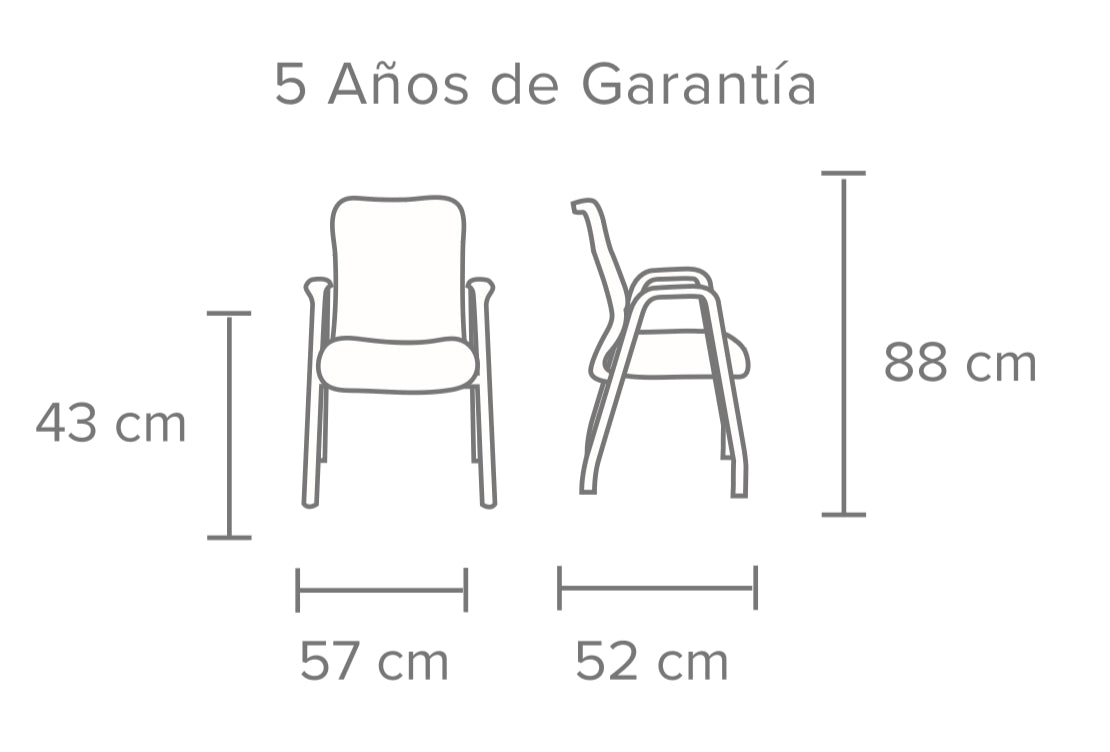 SILLA VISITA EN MALLA Y TELA