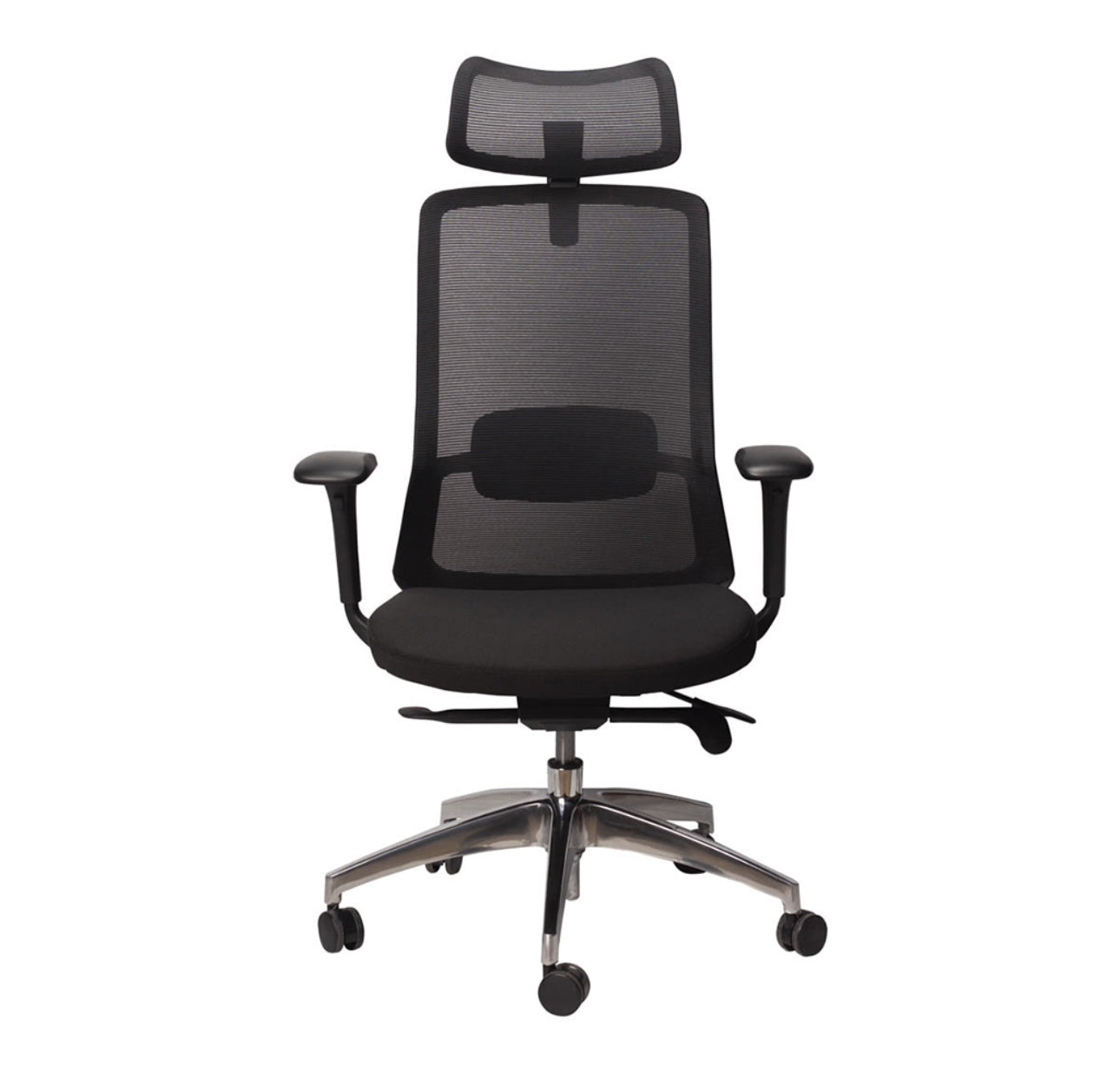 SILLA EJECUTIVA EN MALLA NEGRA CON TELA