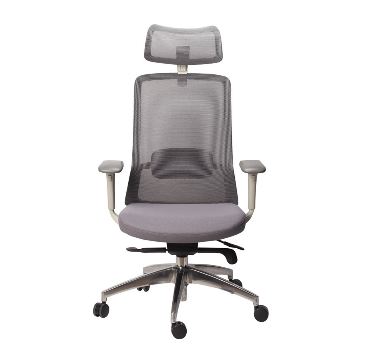 SILLA DIRECTIVA EN MALLA GRIS