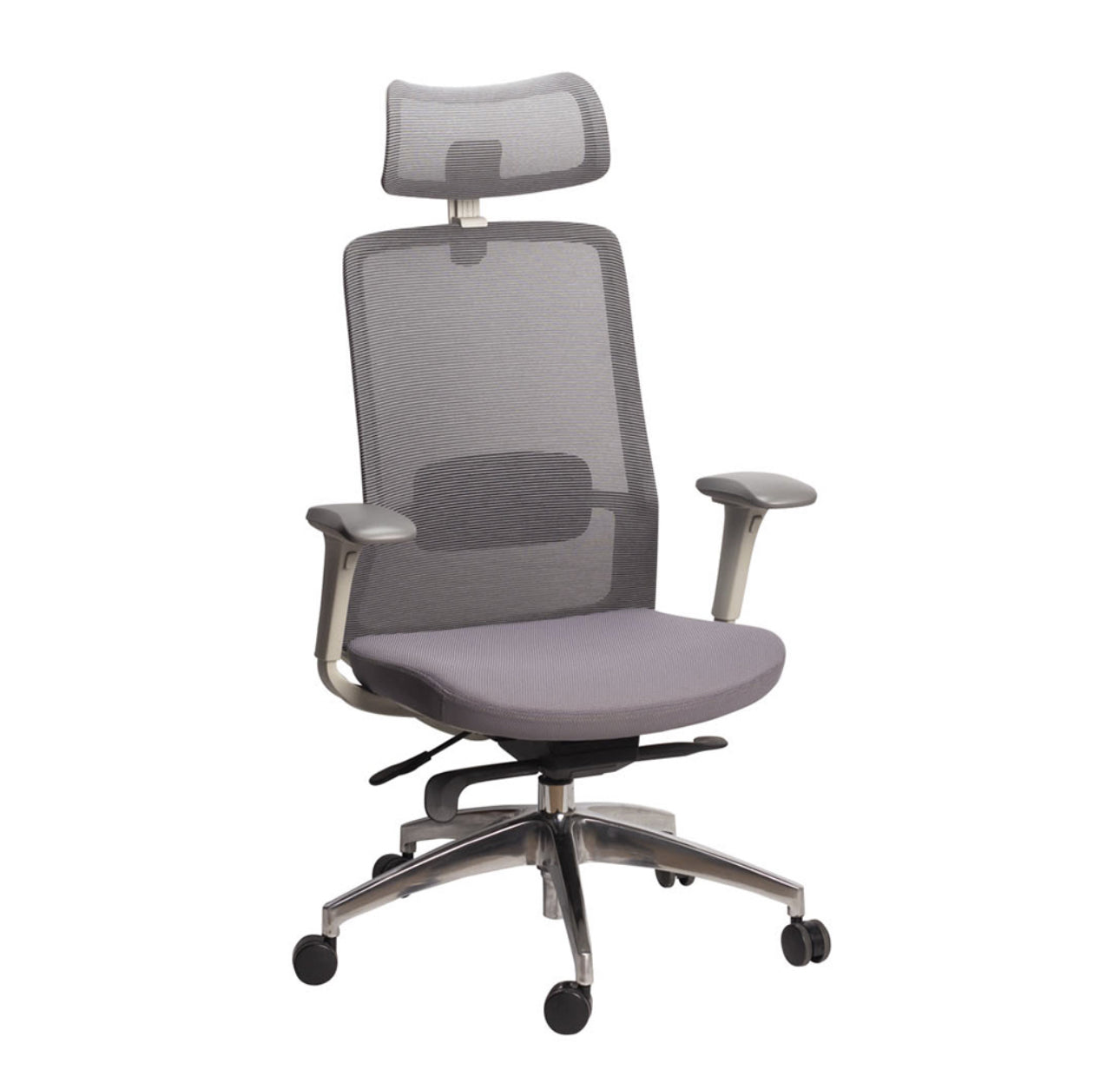 SILLA DIRECTIVA EN MALLA GRIS